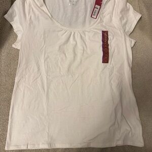 White Merona Scoop Neck T-Shirt
